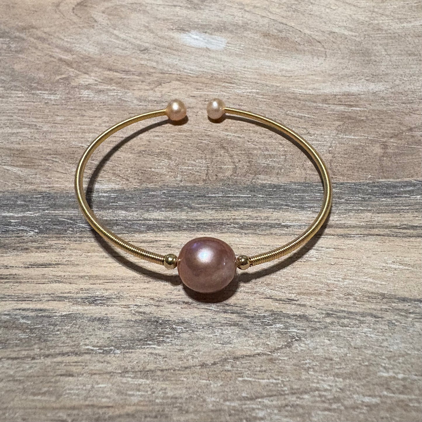 Pink Pearl Gold Bracelet
