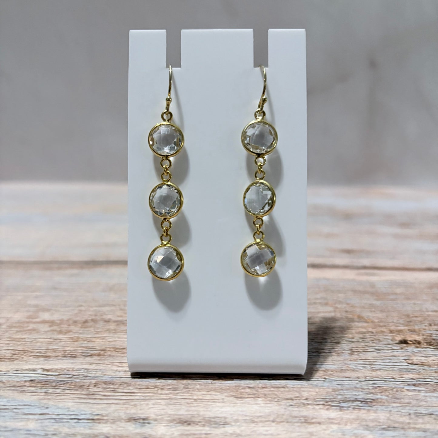 Triple Quartz Drop Earrings